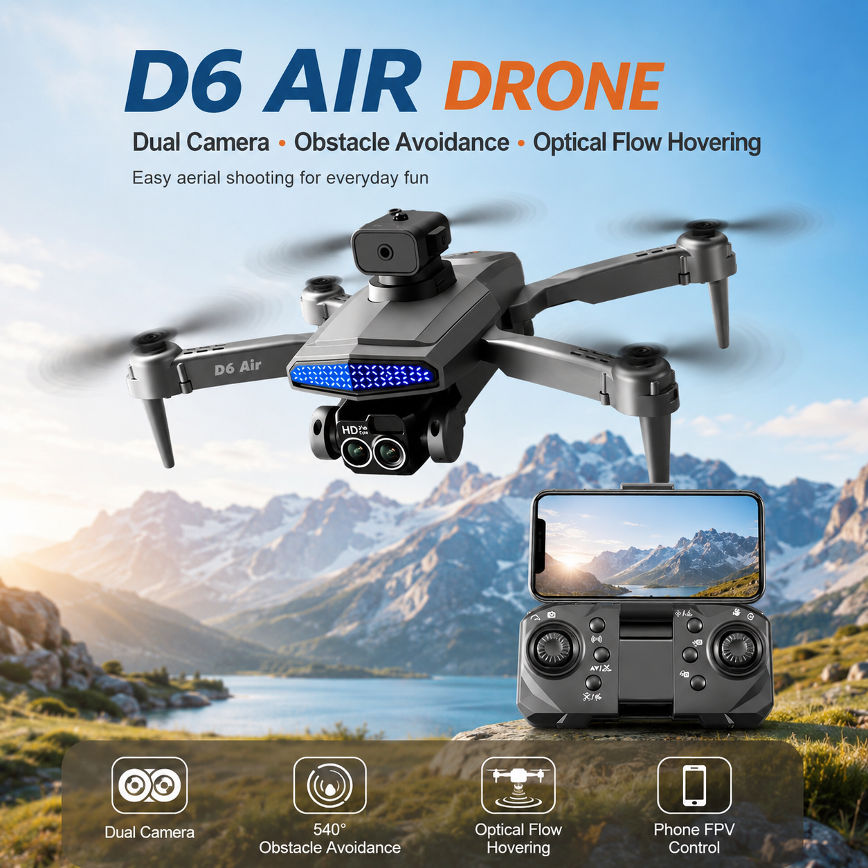 ZNLYRION D6 Air Foldable RC Dr - مراجعة Fpv Drone Bag وسعره