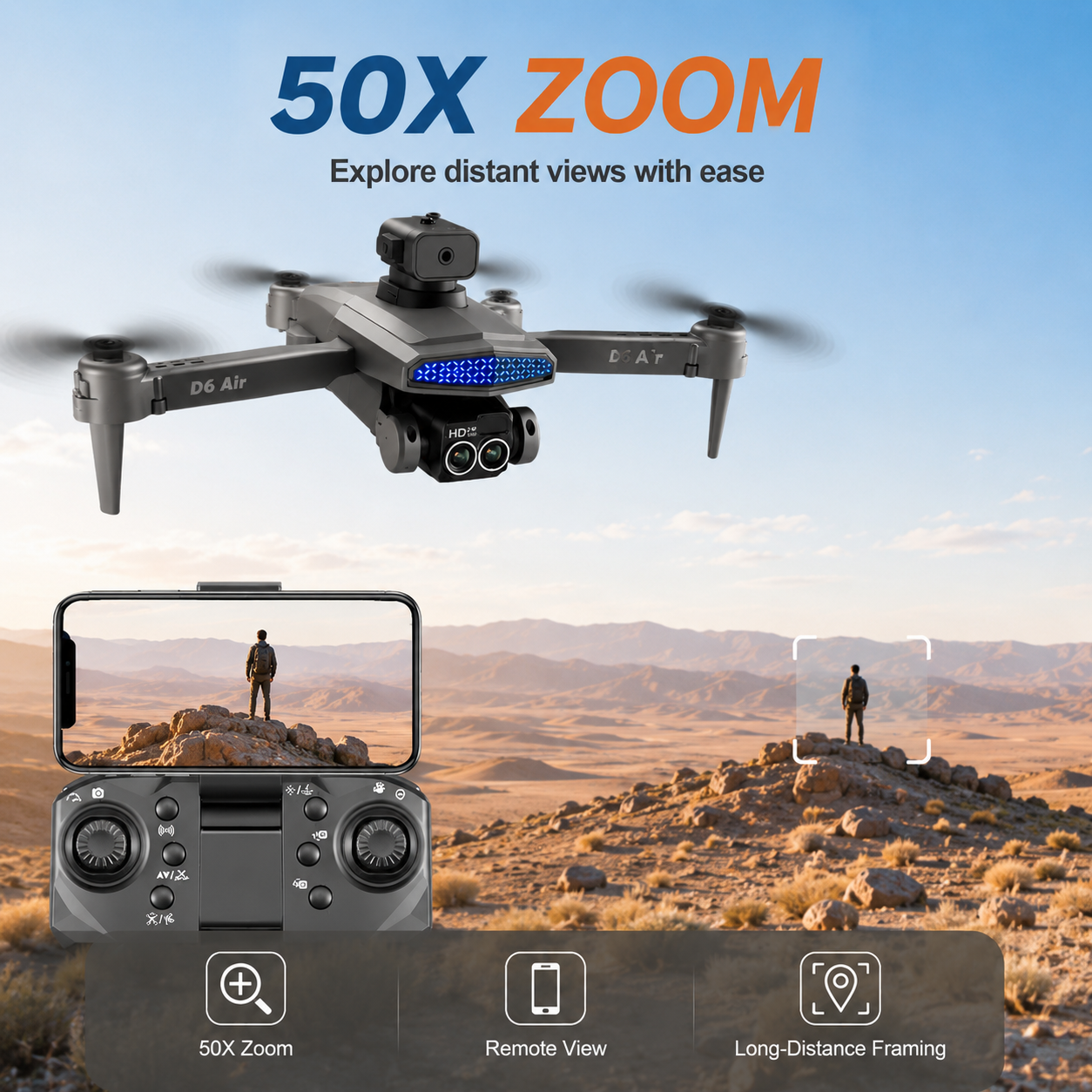 ZNLYRION D6 Air Foldable RC Dr - مراجعة Fpv Drone Bag وسعره