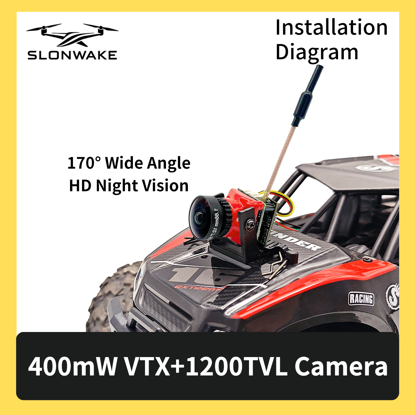 SLONWAKE 5.8G 48CH FPV 400mw V - مراجعة Fpv Drone Frame وسعره